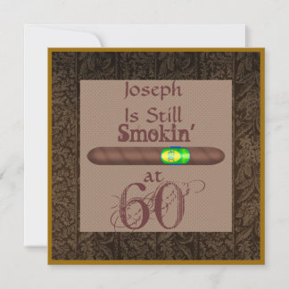 FUNNY 60th Birthday Cigar Invitations Personalized