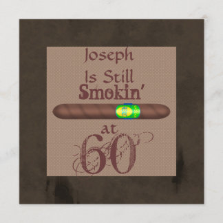 FUNNY 60th Birthday Cigar Invitations Personalized