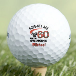 Funny 60th Birthday Dad Gift – Keep Swinging 60 Golf Balls