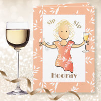 Funny 60th Birthday Female Cartoon Champagne Toast