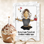 Funny 60th Birthday Female Classy Cartoon Ethnic Card<br><div class="desc">This sweet and funny 60th birthday card is for the woman who can't get better with age because she is perfect already! Personalize your message inside for the special lady</div>