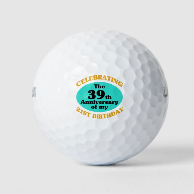 Funny 60th Birthday Gag Gift Golf Balls (Front)