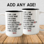 Funny 60th Birthday Hilarious Old Age Joke Custom Two-Tone Coffee Mug<br><div class="desc">Celebrate his 60th birthday with laughter! This funny coffee mug makes the perfect gift for men who embrace aging with humour. Featuring the hilarious quote: "I came. I saw. I forgot what I was doing. I went back. I got distracted. When did I turn 60?! Is this my cup? What's...</div>