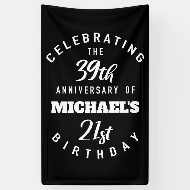Funny 60th Birthday Personalized Banner (Vertical)