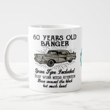 Funny 60th Birthday Retro Car Banger Add Name Date