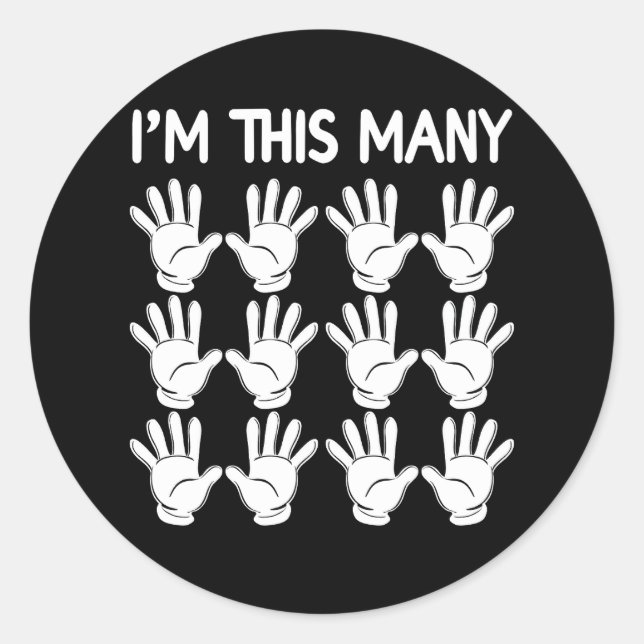 Funny 60th Birthday This Many Hand For 60 Year Old Classic Round Sticker (Front)