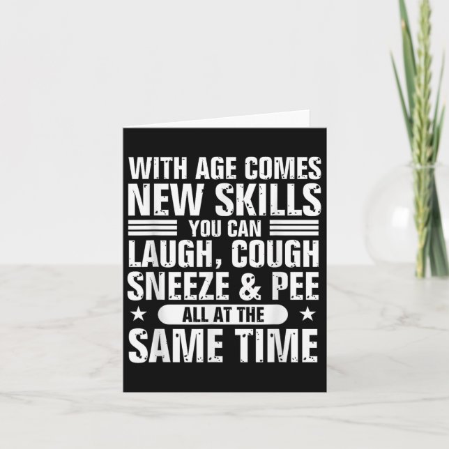 Funny 60th Birthday With Age Comes New Skills Humo Card (Front)