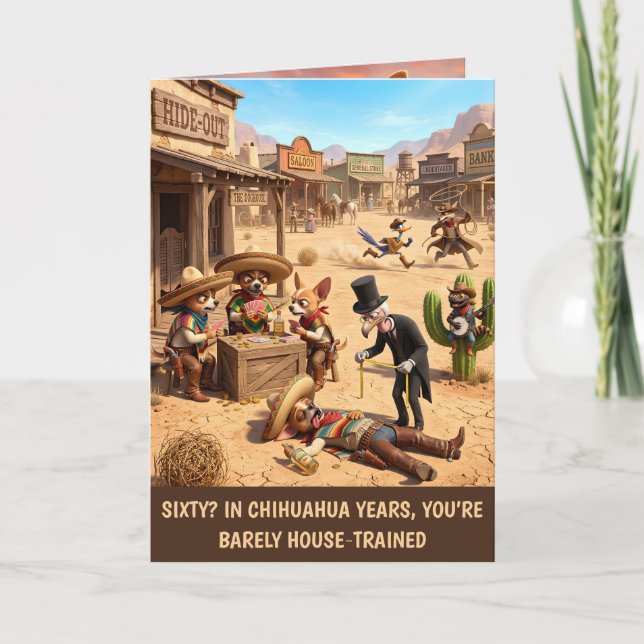 Funny 60th Dog Themed Birthday Card (Front)