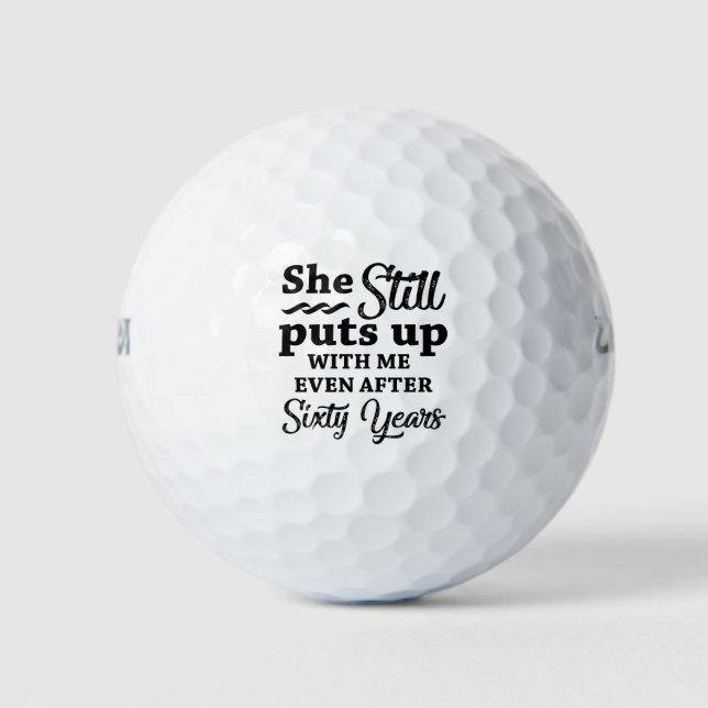 Funny 60th Wedding Anniversary Golf Balls (Front)