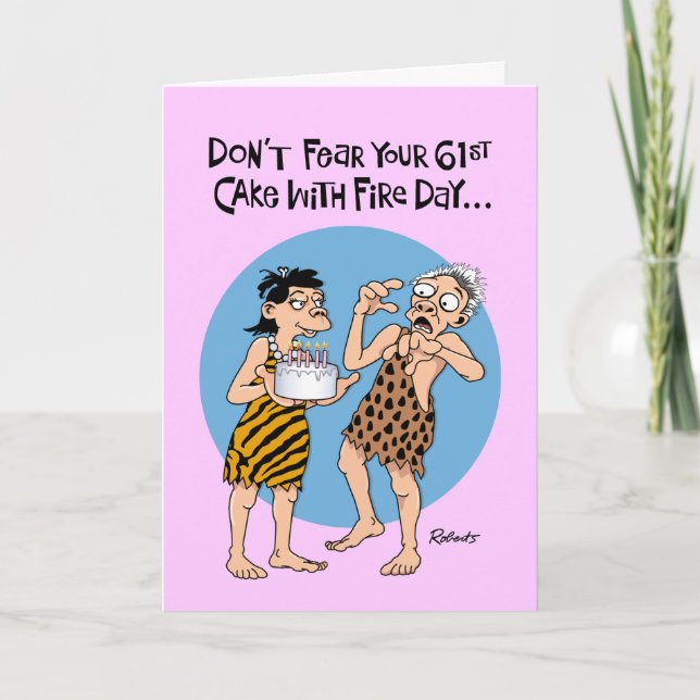 Funny 61st Birthday Card (Front)