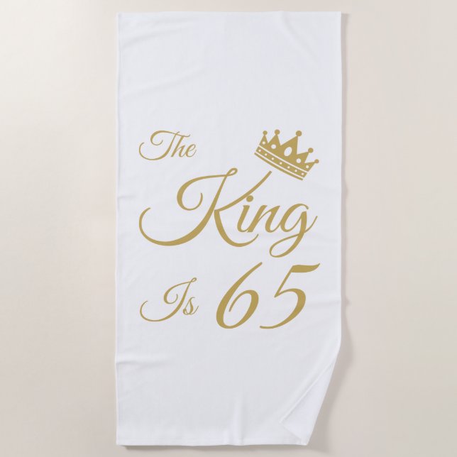 Funny 65th Birthday For Men Beach Towel (Front)