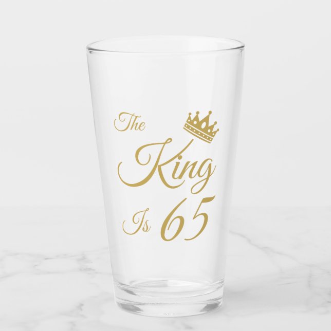 Funny 65th Birthday For Men Glass (Front)