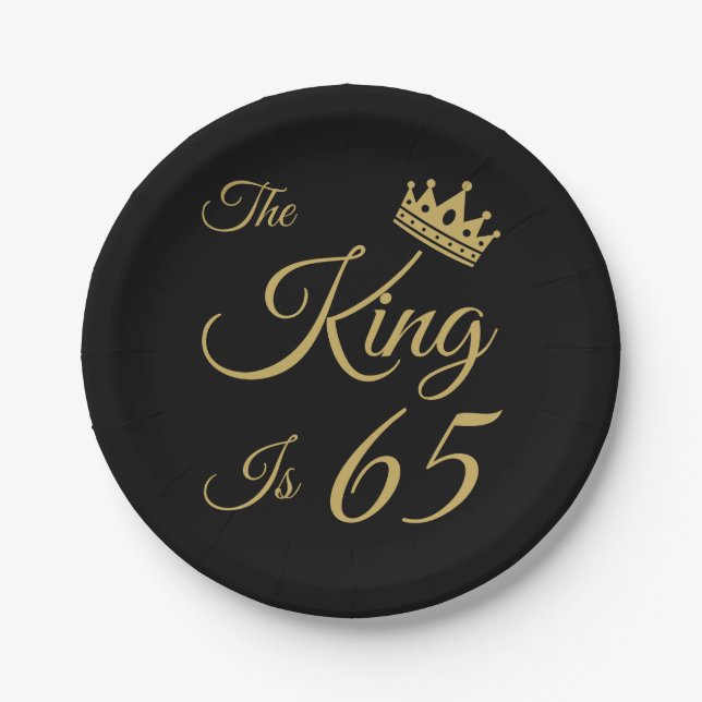 Funny 65th Birthday For Men Paper Plate (Front)