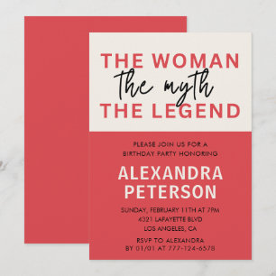 Funny 65th birthday invitations Woman Myth Legend