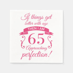 Funny 65th Birthday 'Perfection' Napkin