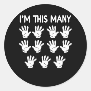 Funny 65th Birthday This Many Hand For 65 Year Old Classic Round Sticker