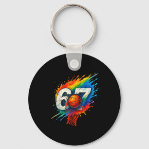 Funny 67 Basketball Six Seven 6 7 Meme 67  Keychain