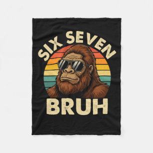 Funny 67 Bigfoot Vintage Six Seven Sasquatch Meme Fleece Blanket