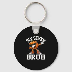 Funny 67 Bruh Halloween Six Seven Meme Brainrot Pu Keychain