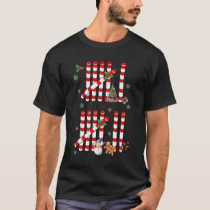 Funny 67 Candy Cane Tally Marks Christmas Six Seve T-Shirt