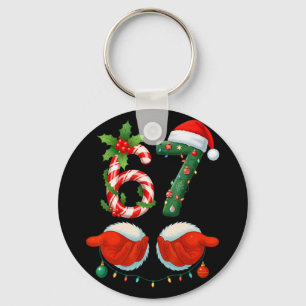 Funny 67 Christmas 6 7 Meme Pajamas Holiday Gen Al Keychain