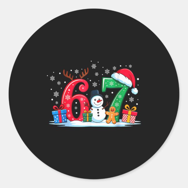 Funny 67 Christmas 6 7 Six Seven Meme 6 7 Matching Classic Round Sticker (Front)