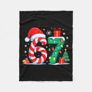 Funny 67 Christmas 6 7 Six Seven Meme 6 7 Matching Fleece Blanket