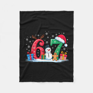 Funny 67 Christmas 6 7 Six Seven Meme 6 7 Matching Fleece Blanket