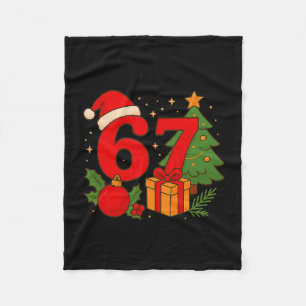 Funny 67 Christmas 6 7 Six Seven Meme 6 7 Matching Fleece Blanket