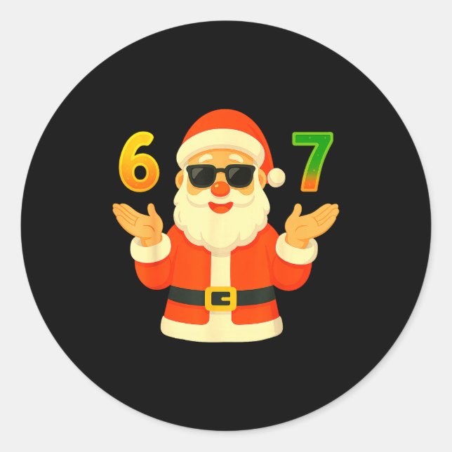 Funny 67 Christmas Design For Jolly Meme Fans  Classic Round Sticker (Front)