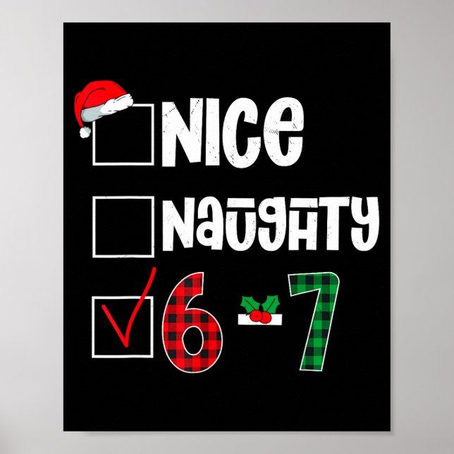 Funny 67 Christmas Meme Six Seven Xmas 6-7 Boys Ki Poster (Front)