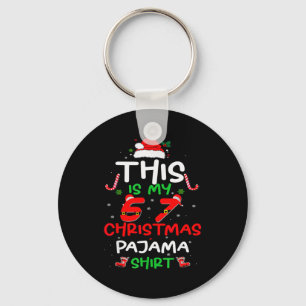Funny 67 Christmas Pajamas Shirt Six Seven Meme Br Keychain