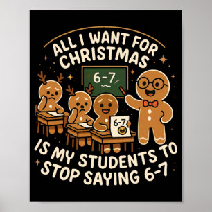 Funny 67 Christmas Pajamas Shirt Six Seven Meme Br Poster