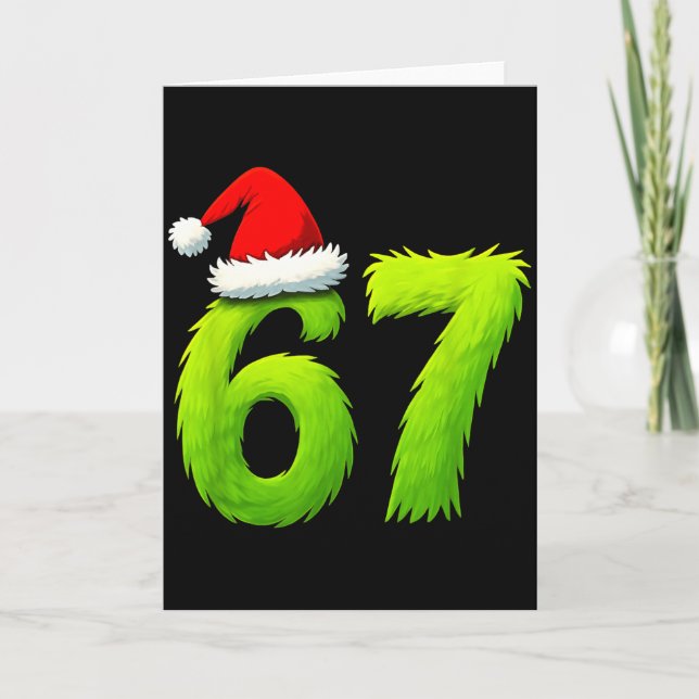Funny 67 Christmas Six Seven Meme 6 7 Teens Boys G Card (Front)