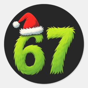 Funny 67 Christmas Six Seven Meme 6 7 Teens Boys G Classic Round Sticker