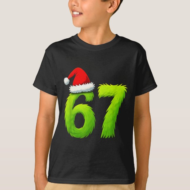 Funny 67 Christmas Six Seven Meme 6 7 Teens Boys G T-Shirt (Front)