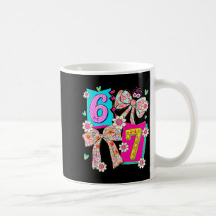 Funny 67 Coquette Bow Design For Girly Aesthetic L Coffee Mug