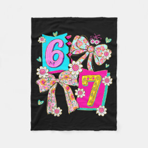 Funny 67 Coquette Bow Design For Girly Aesthetic L Fleece Blanket