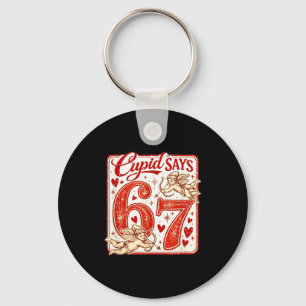 Funny 67 Cud Says 67 Valentine Couple Matching Six Keychain