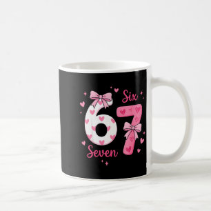 Funny 67 Cute Six Seven Meme Nk Hearts Bow Valenti Coffee Mug