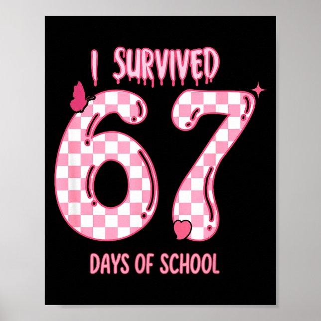 Funny 67 Days Of School Meme For Teachers And Stud Poster (Front)