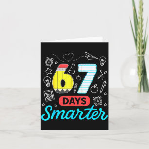 Funny 67 Days Smarter Six Seven Meme Teachers Stud Card