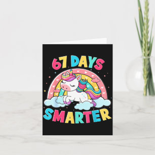 Funny 67 Days Smarter Unicorn Six Seven Boy Girl T Card