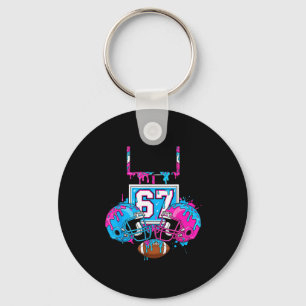 Funny 67 Football Ice Cream Drip 67th Srts Men &am Keychain