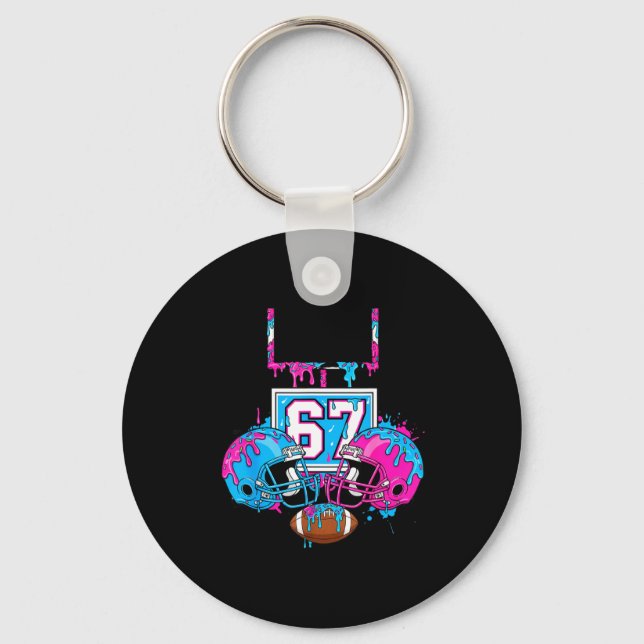 Funny 67 Football Ice Cream Drip 67th Srts Men &am Keychain (Front)