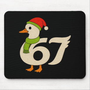 Funny 67 Goose Christmas 6 7 Meme Duck Santa Hat F Mouse Pad