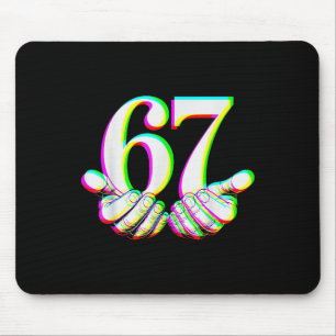 Funny 67 Hand Six Seven Meme Gen Alpha Slang Desig Mouse Pad