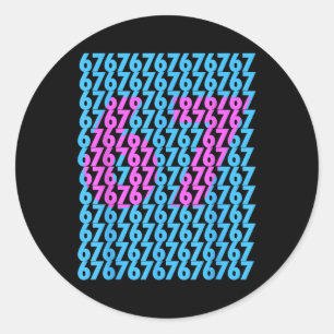 Funny 67 Hidden 6 7 Meme Middle School 6 7 Funny 6 Classic Round Sticker