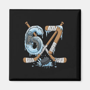 Funny 67 Ice Hockey Drip Number 67 Ice Hockey _1 Magnet