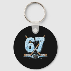 Funny 67 Ice Hockey Drip Number 67 Ice Hockey Keychain